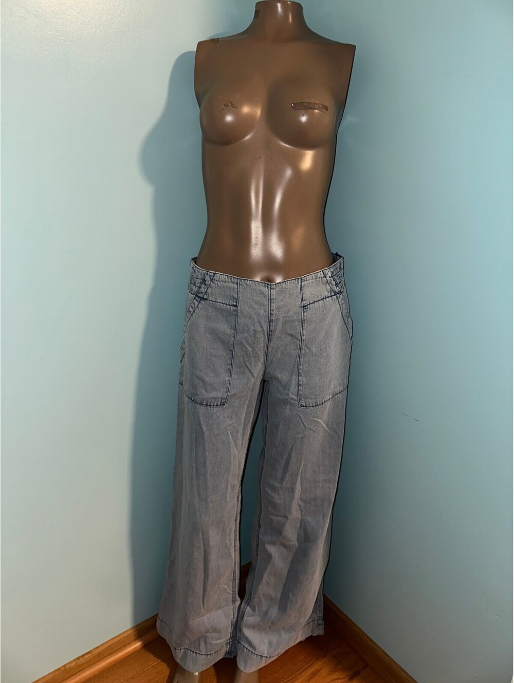 Rewash Light Blue Women's Casual Comfy Y2K Summer Pants M - Picture 7 of 7